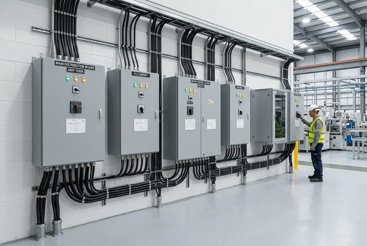 Quadri elettrici per capannone industriale